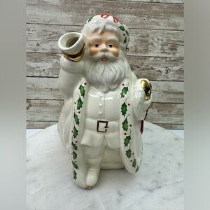 Lenox Holiday Collection Vintage Skate Holly Berry Santa Pitcher Christmas Decor